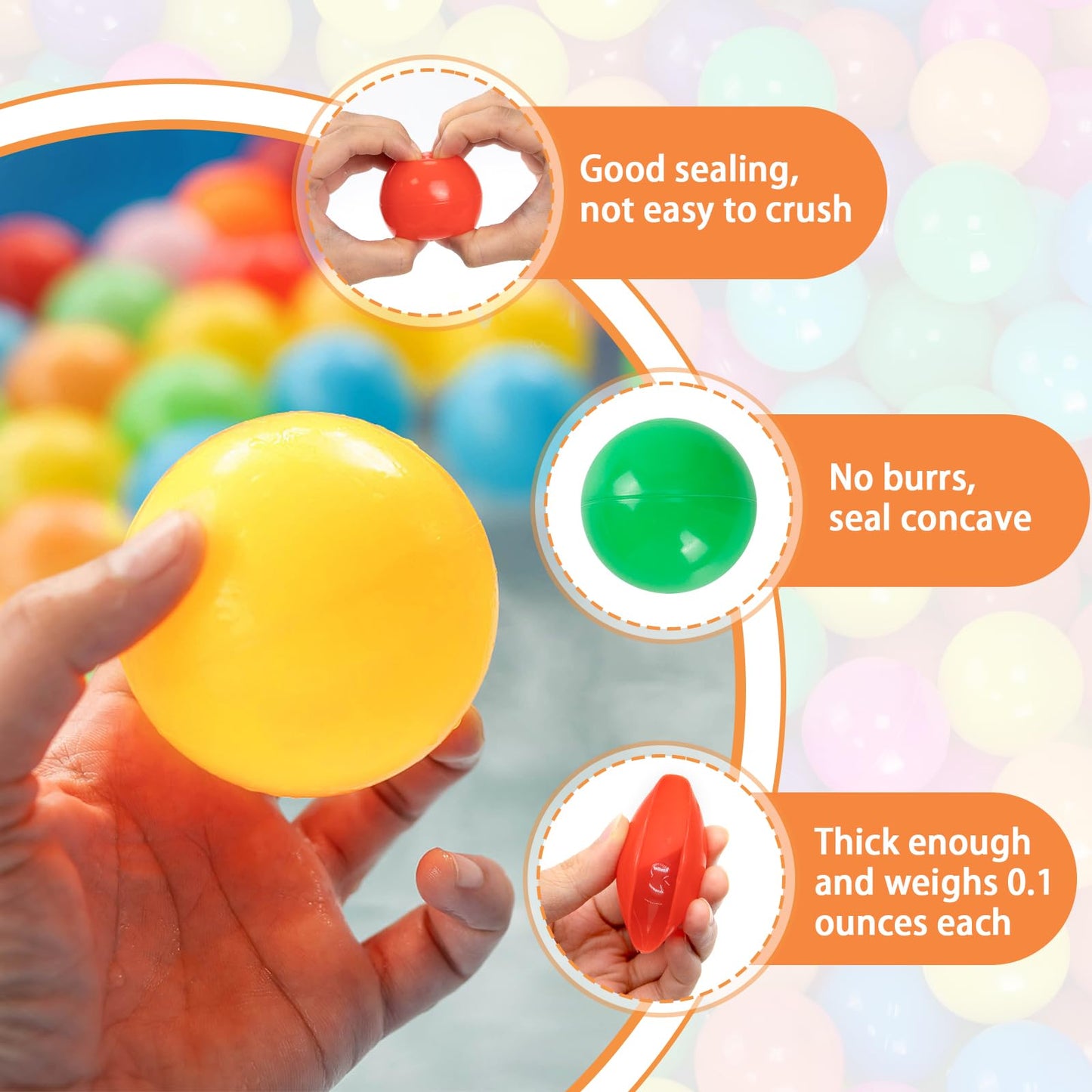 Markdang 170 PCS Ball Pit Balls - 8 Colors, 2.1-2.2 in, Zip Storage Bag