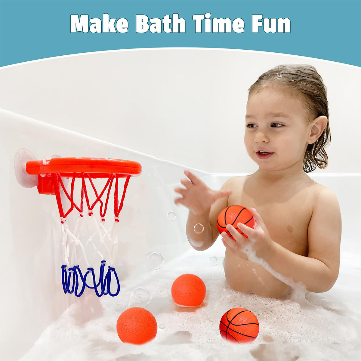MARPPY Bath Toys – Bathtub Basketball Hoop for Toddlers and Kids