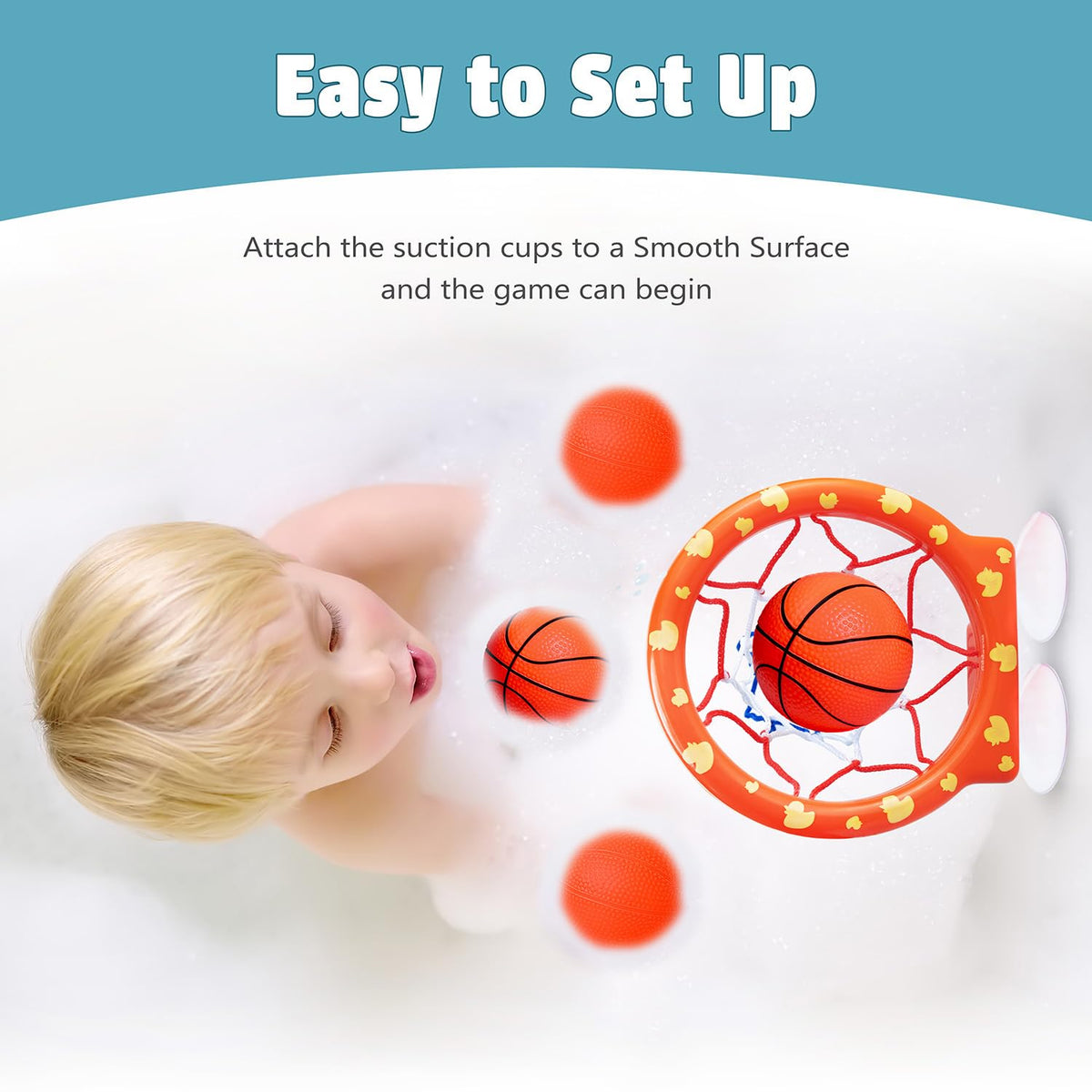 MARPPY Bath Toys – Bathtub Basketball Hoop for Toddlers and Kids
