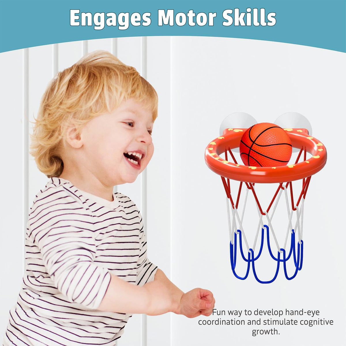 MARPPY Bath Toys – Bathtub Basketball Hoop for Toddlers and Kids