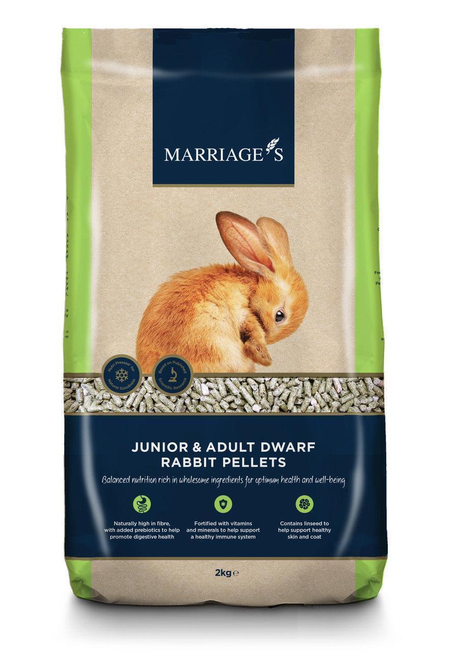 Marriages Junior & Adult Dwarf Rabbit Pellets 2KG — Case of 4