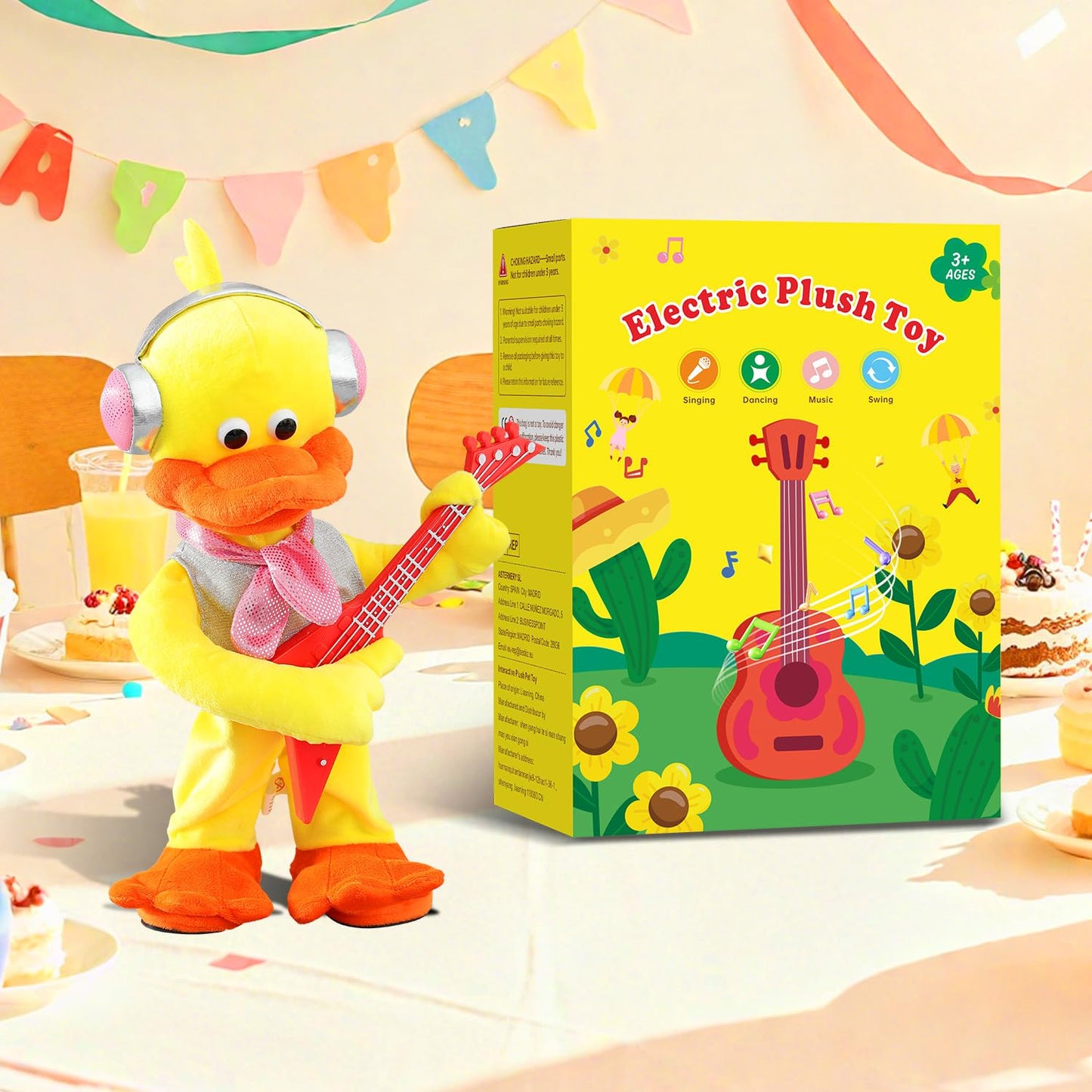 Marsjoy Rocking Duck Plush Toy – Singing Guitar Plush for Kids