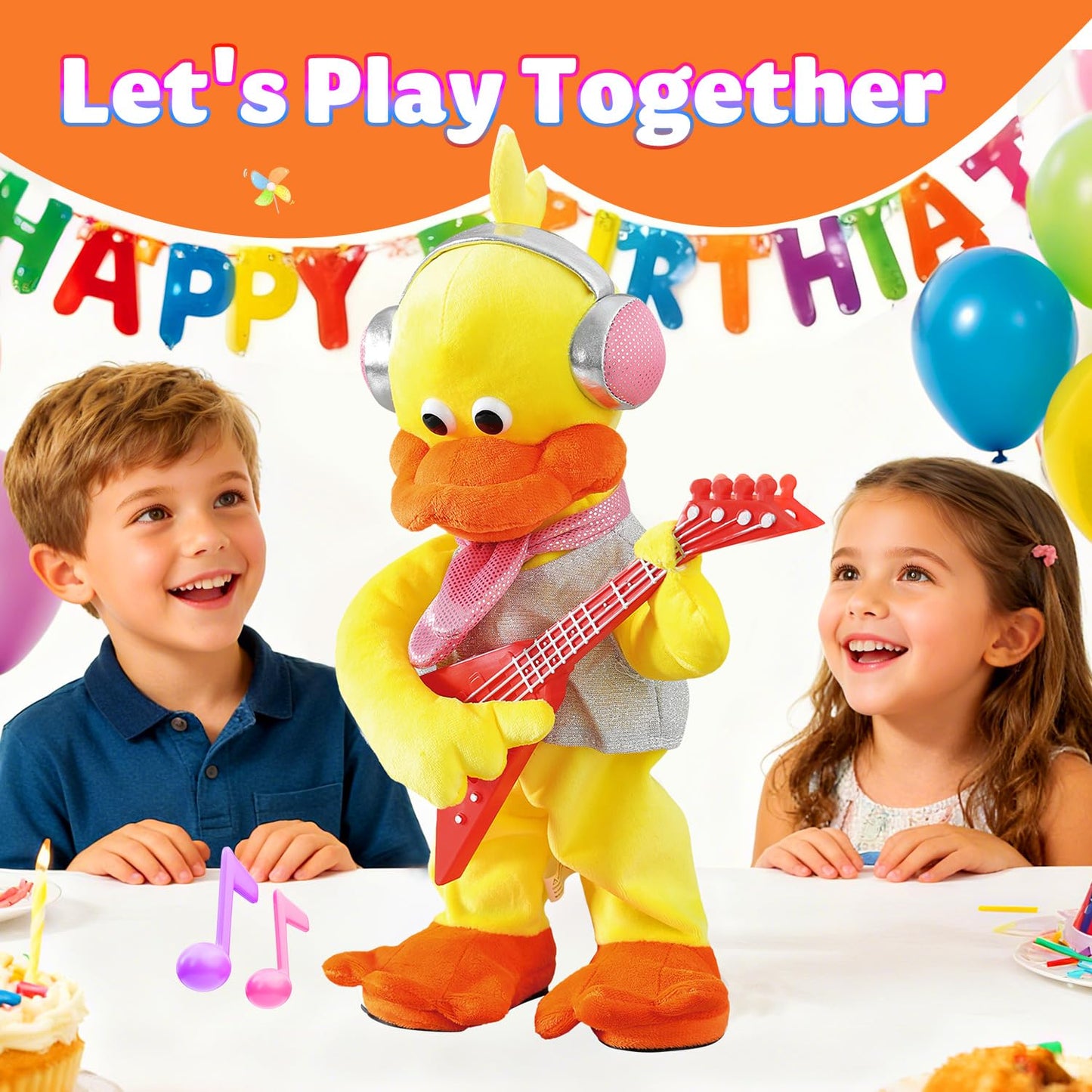 Marsjoy Rocking Duck Plush Toy – Singing Guitar Plush for Kids