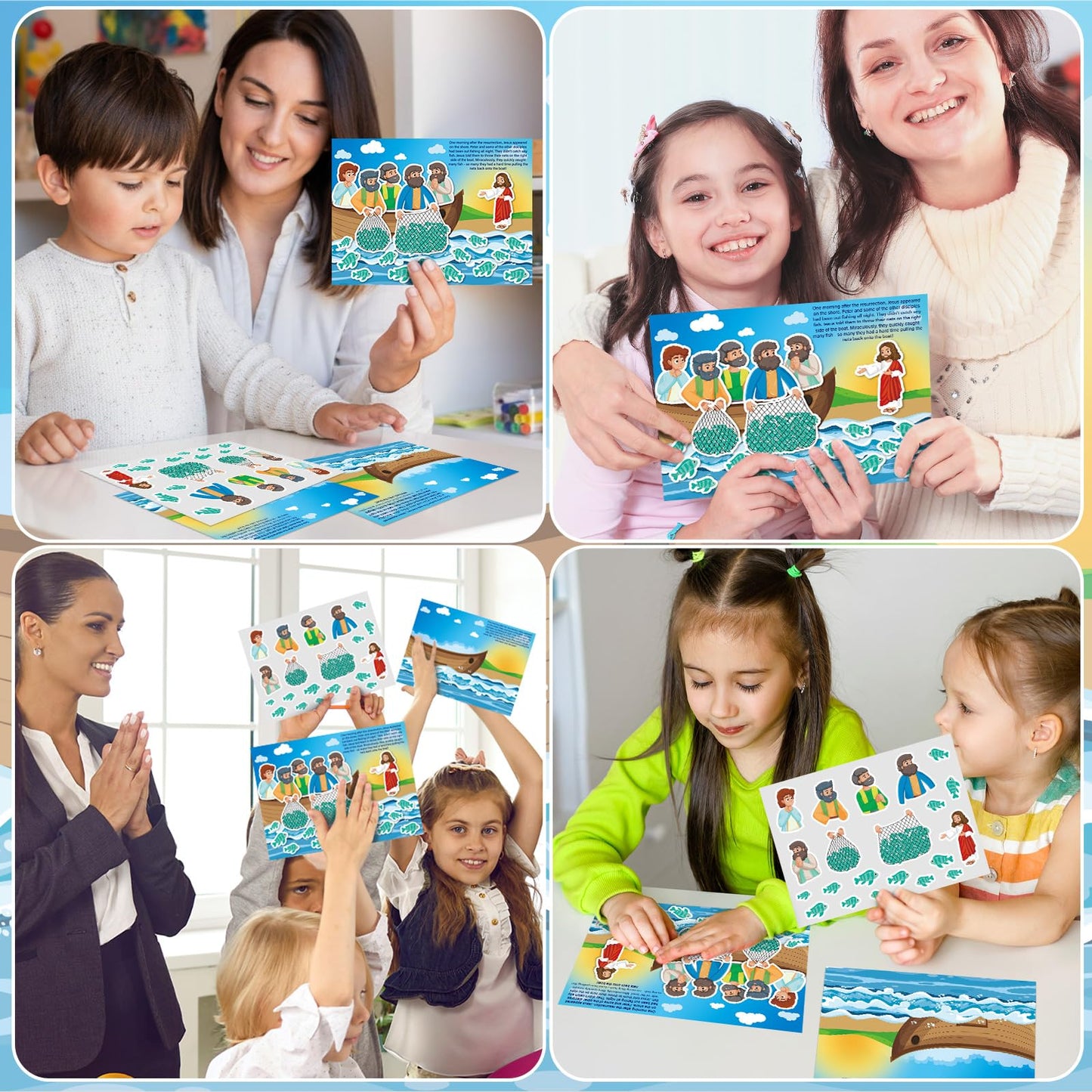 Marspark 24-Piece Jesus Visits His Disciples Sticker Set for Bible Crafts, VBS & Sunday School