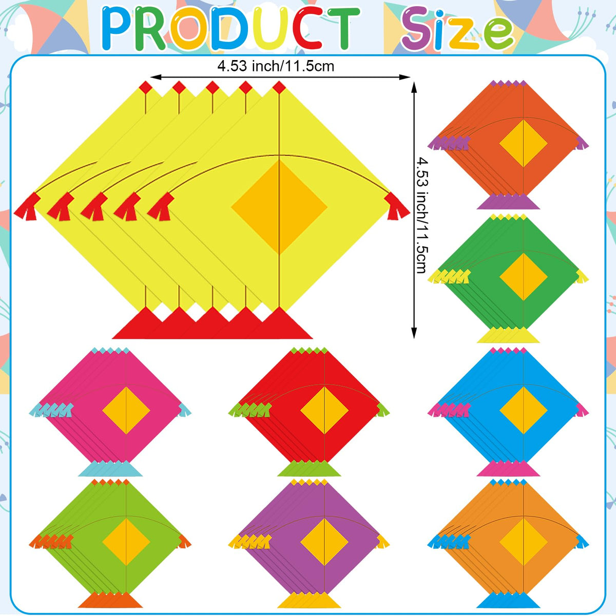 Marspark 45 Pcs Lohri Paper Kite Cutouts – Happy Lohri Backdrop Decor for Indian Festivals