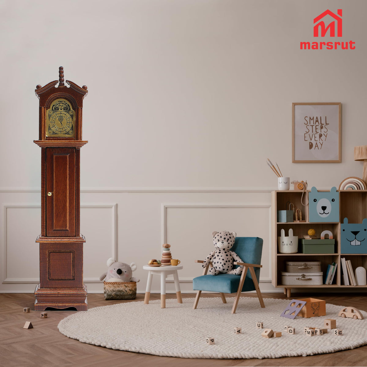Marsrut 1:12 Scale Grandfather Clock – Victorian Dollhouse Miniature Furniture & Decor