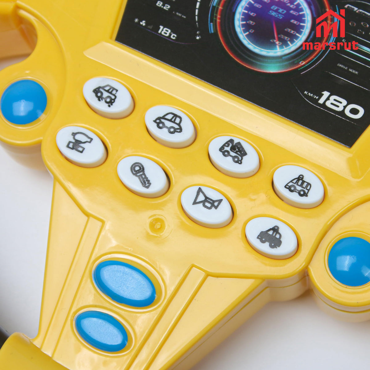 Marsrut Steering Wheel Toy for Kids 3+ | Interactive Driving Toy with Lights & Sounds - Yellow