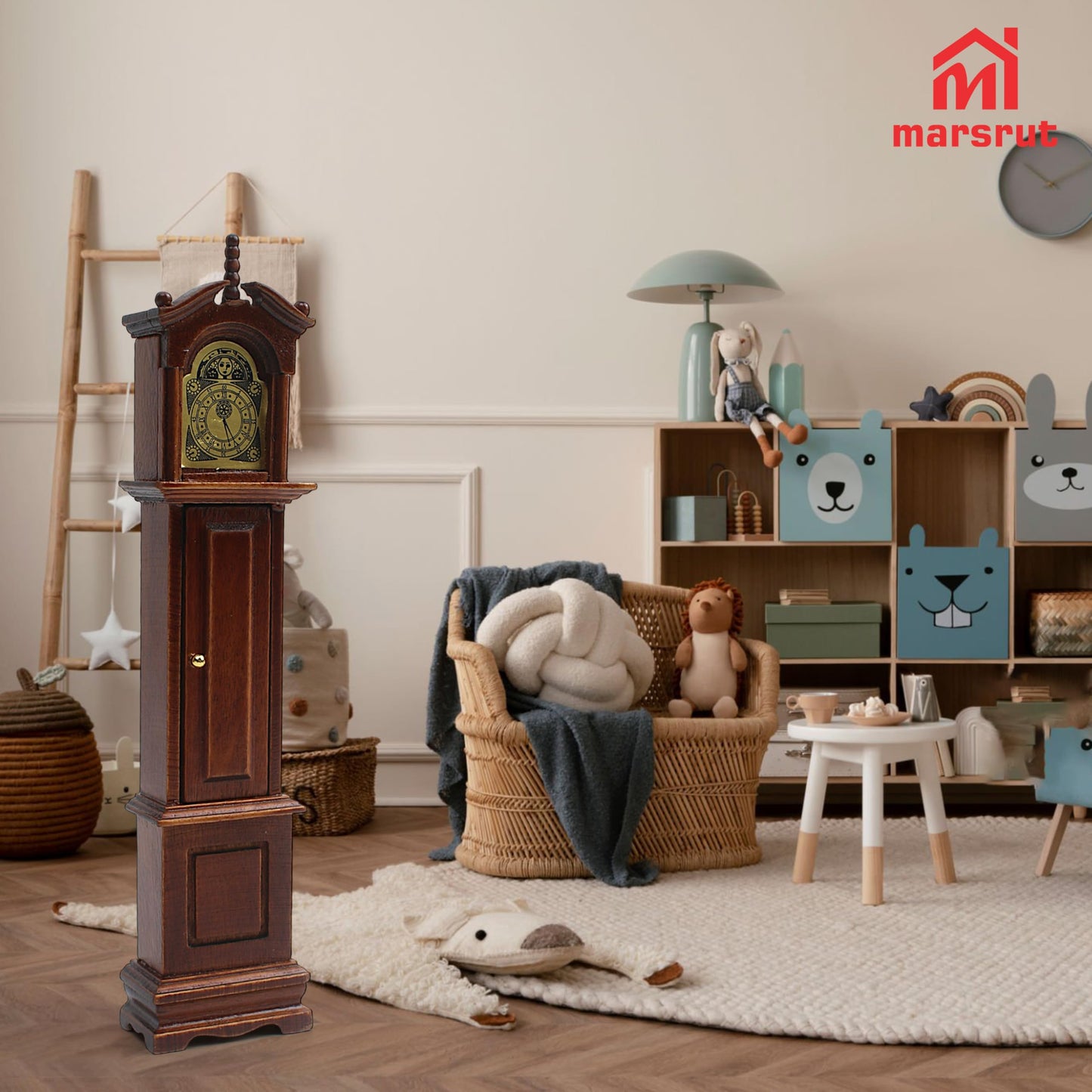 Marsrut 1:12 Scale Grandfather Clock – Victorian Dollhouse Miniature Furniture & Decor
