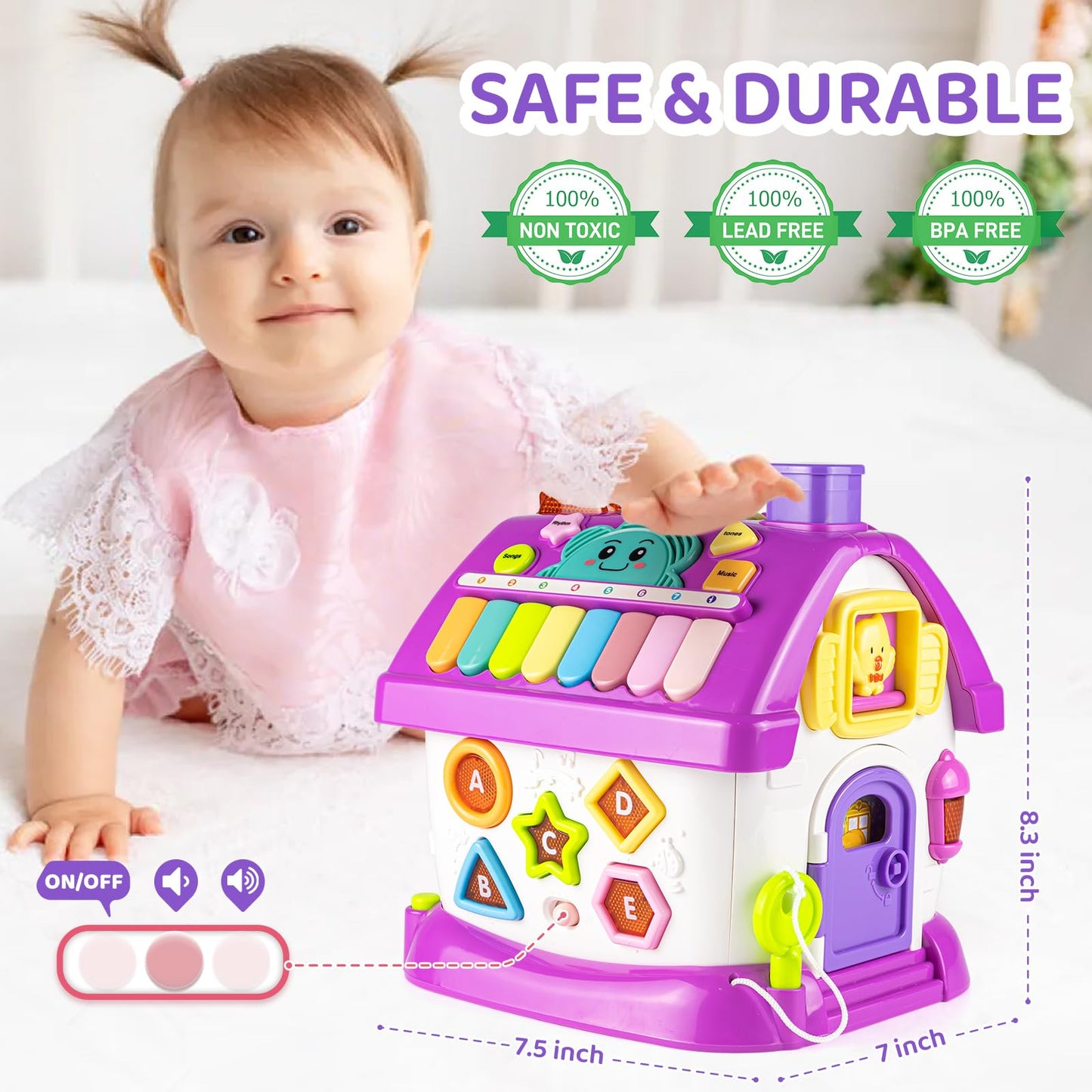 Marstone 8-in-1 Learning House | Toddler Musical Toy for 1-3 Year Olds