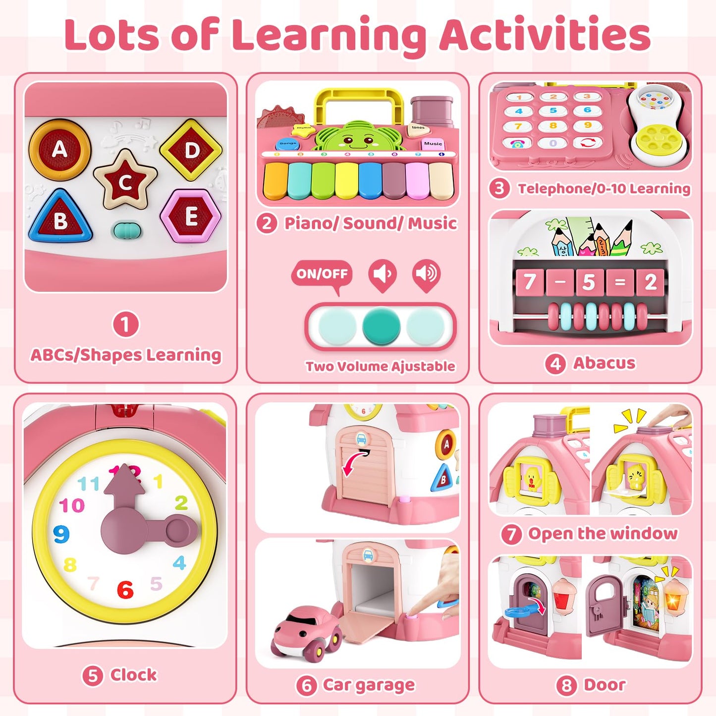 Marstone 8-in-1 Musical Learning House – Educational Toddler Toy for 6–24 Months