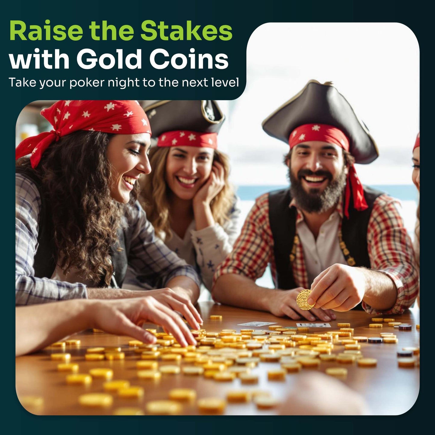 Mart Cobra Pirate Coins: 100 Gold Metal Doubloons for Kids | RPG Loot, St Patrick's Day Fun & Pirate Props