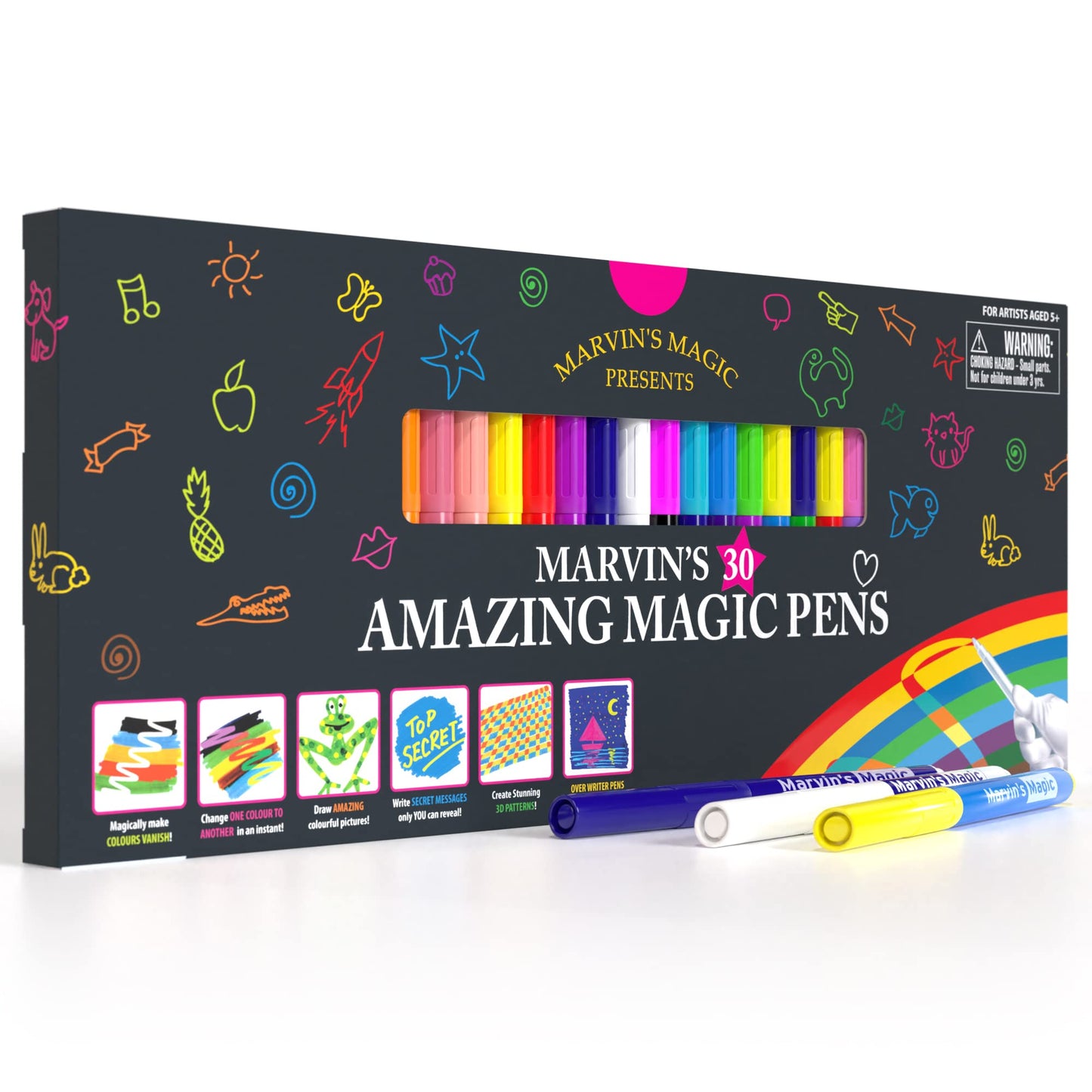 Marvin's Magic - 30 Amazing Magic Pens | Color Changing Pens, 3D Lettering & Secret Messages