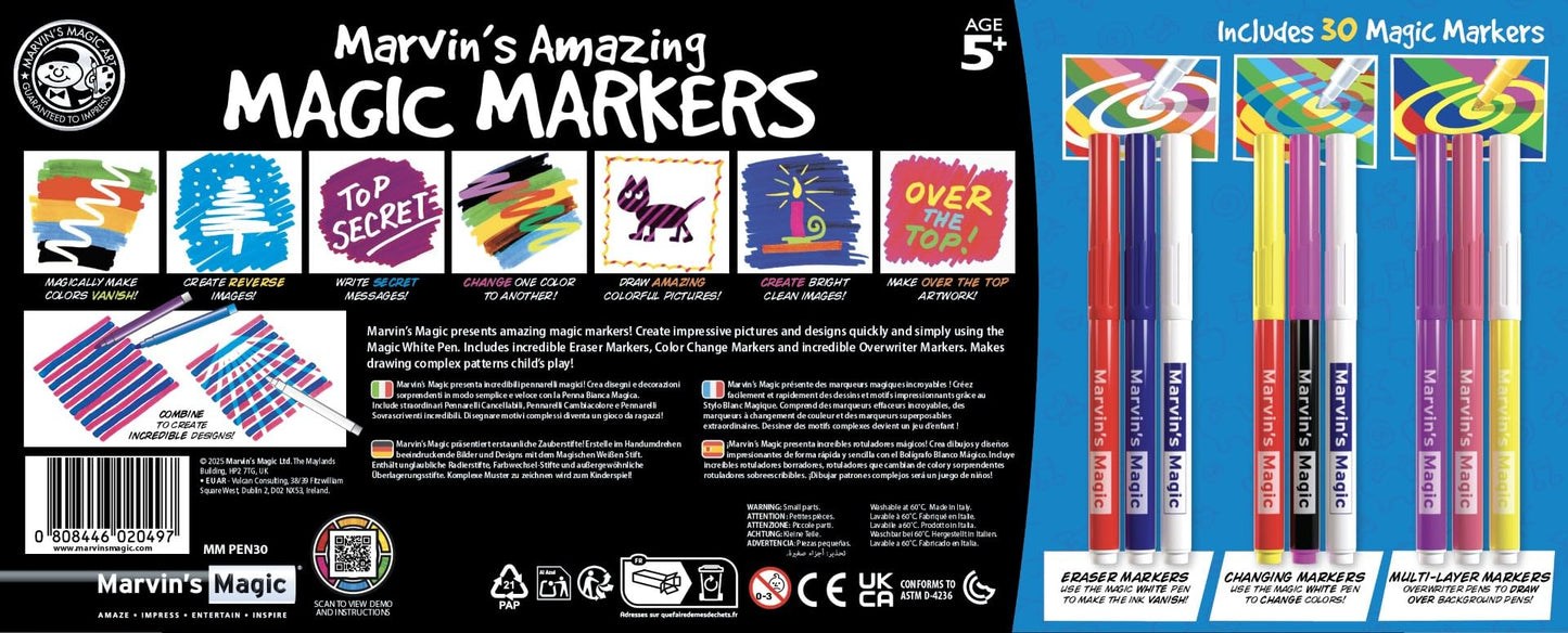 Marvin's Magic - 30 Amazing Magic Pens | Color Changing Pens, 3D Lettering & Secret Messages