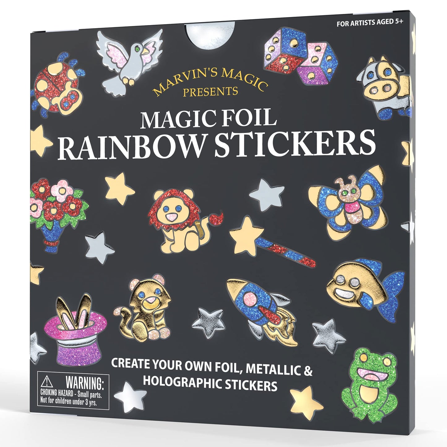 Marvin's Magic Foil Rainbow Stickers – Metallic & Holographic Art Supplies (150 Stickers)