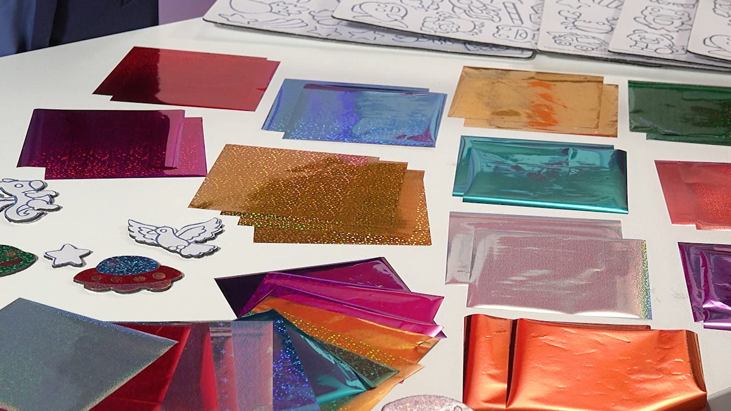 Marvin's Magic Foil Rainbow Stickers – Metallic & Holographic Art Supplies (150 Stickers)