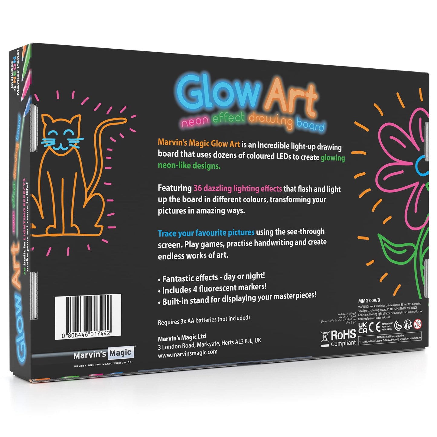 Marvin's Magic Glow Art - LED Doodle Board for Kids | Glow in the Dark Drawing Pad
