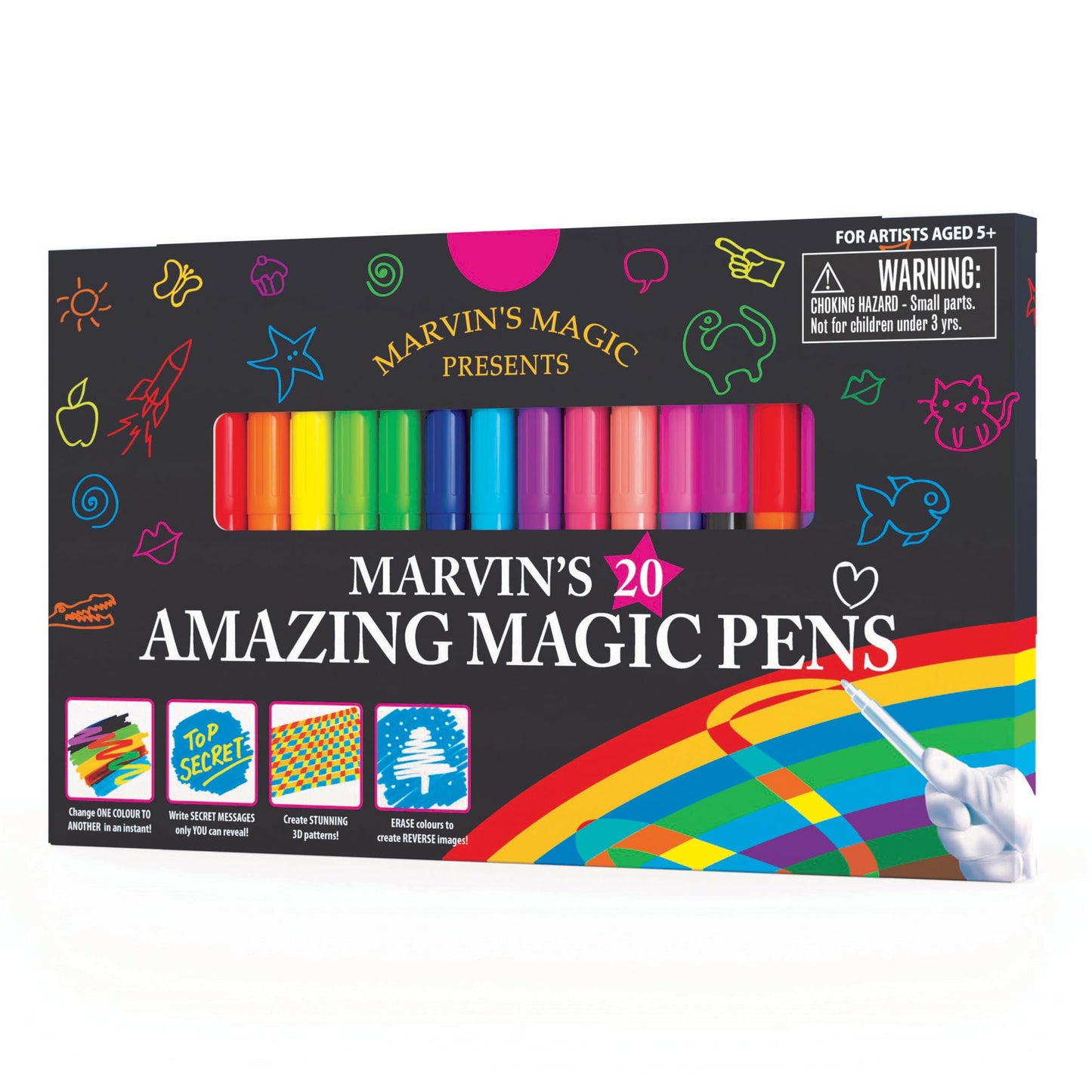 Marvin's Magic - Original 20 Color-Changing Pens for 3D Lettering & Secret Messages