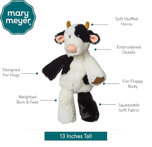 Mary Meyer Marshmallow Zoo Clyde Cow Plush – 13-Inch Huggable Stuffed Animal
