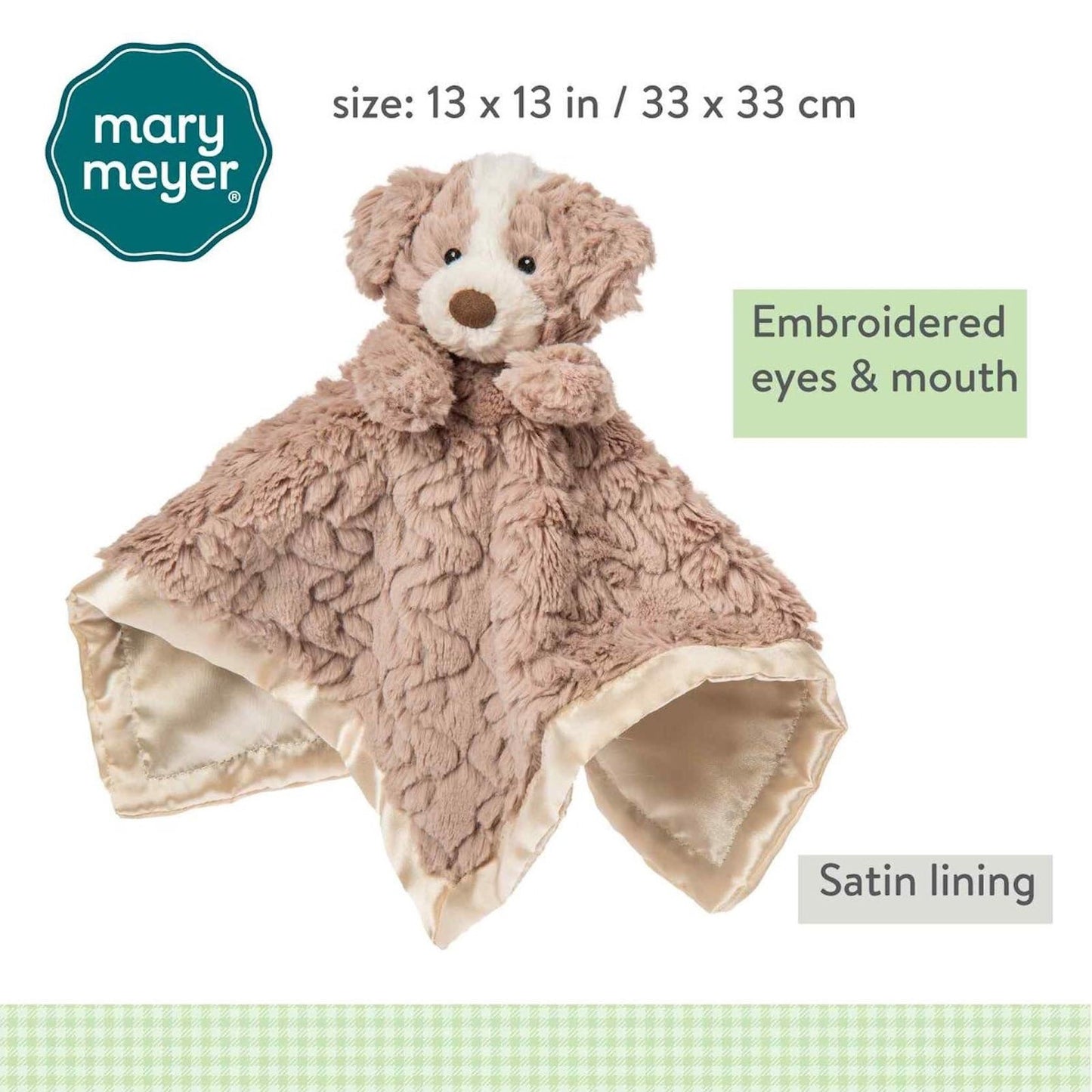 Mary Meyer Putty Nursery Hound Dog Blanket – 13x13 Plush Character