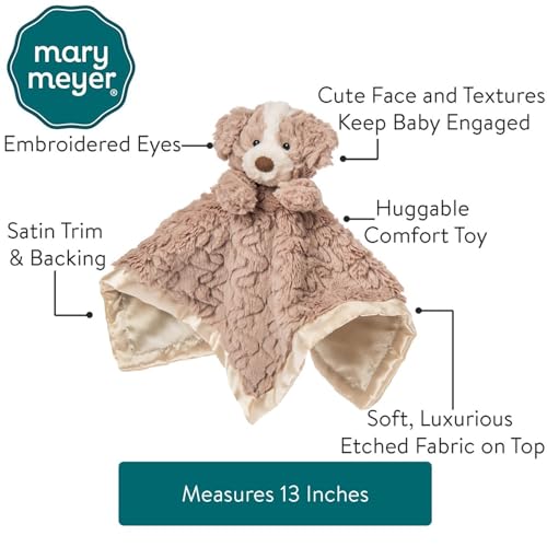 Mary Meyer Putty Nursery Hound Dog Blanket – 13x13 Plush Character