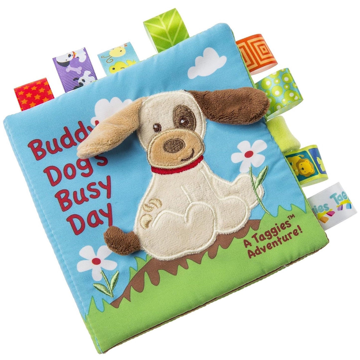 Mary Meyer Taggies Buddy Dog Soft Cloth Book – Crinkle, Squeaker, & Sensory Play for Baby