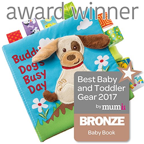Mary Meyer Taggies Buddy Dog Soft Cloth Book – Crinkle, Squeaker, & Sensory Play for Baby