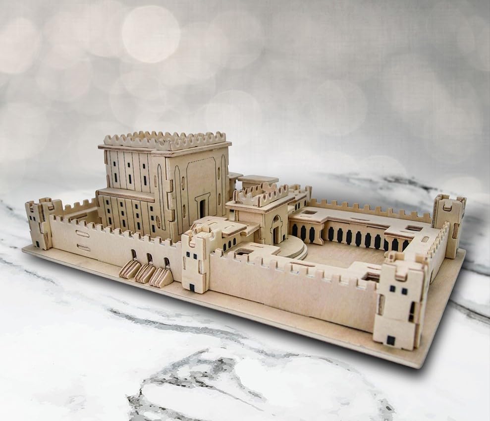 MASORET Wooden 3D Jerusalem Temple Model Kit – Beit Hamikdash Replica Puzzle for Teens to Adults (10 x 6 x 4 in)