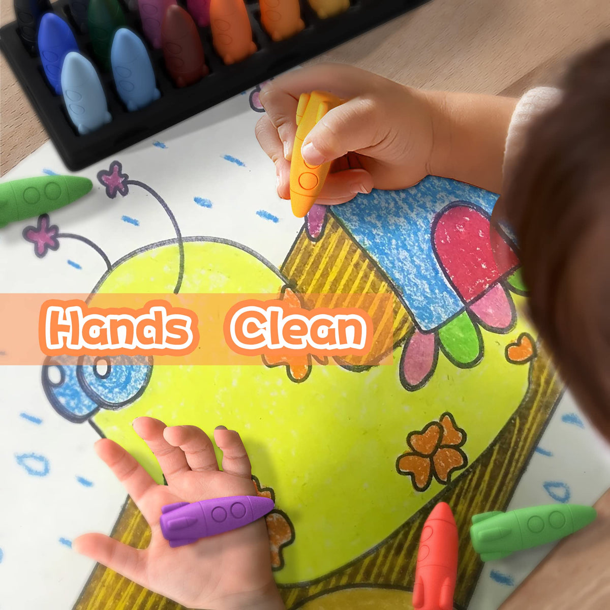 MASSRT 24 Colors Space Crayons for Toddlers – Non-Toxic, Washable & Unbreakable
