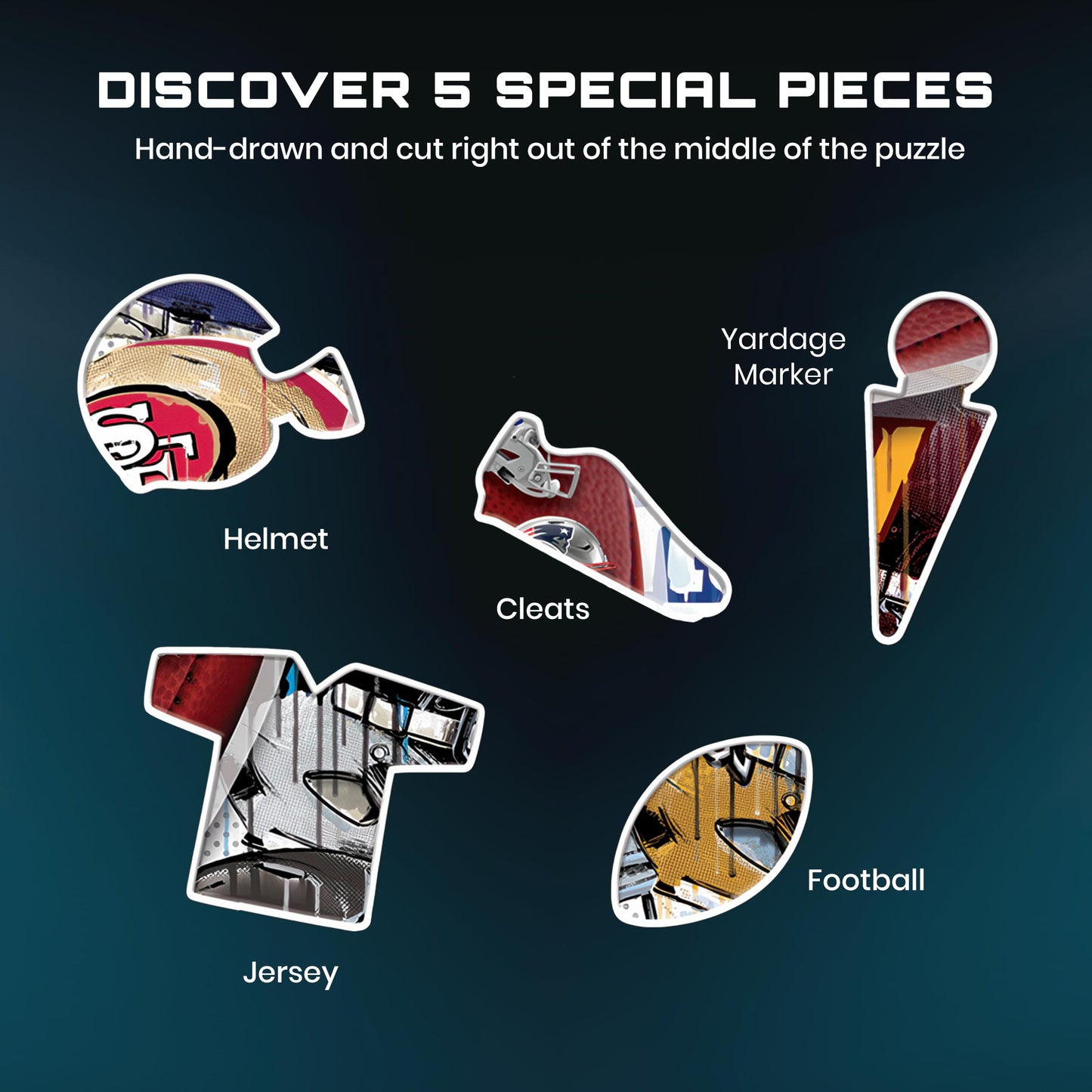 MasterPieces 500-Piece NFL Drip Art Helmet Puzzle – 25x22 Inches
