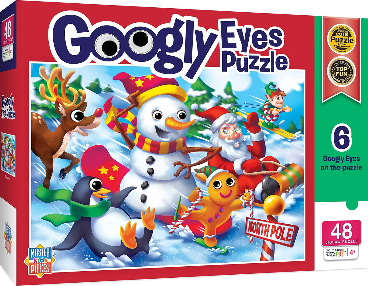MasterPieces 48-Piece Jigsaw Puzzle for Kids 4+ | Christmas Googly Eyes Edition | Educational and Fun Gift (19x14 in)