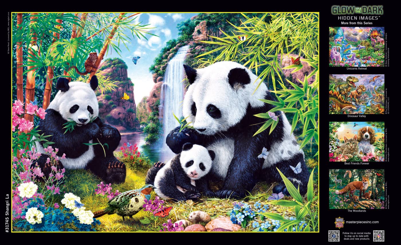 MasterPieces 500-Piece Glow-in-the-Dark Jigsaw Puzzle – Hidden Images in Shangri-La, 15x21-Inch