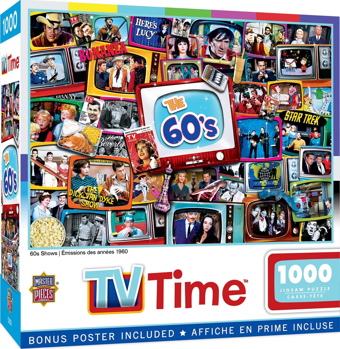 MasterPieces 1000-Piece Nostalgic 60s TV Shows Puzzle – Non-Glare Matte Finish