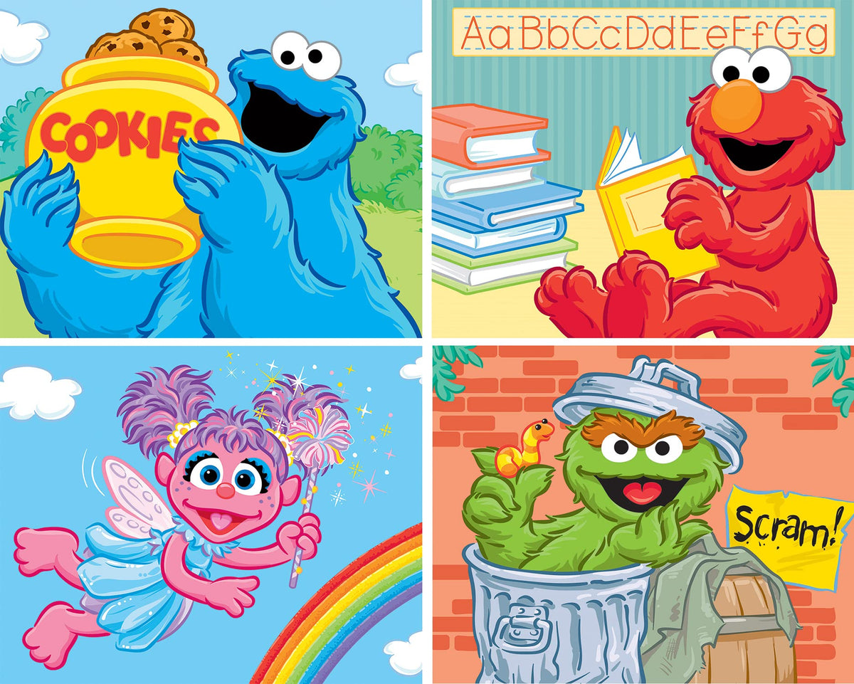 MasterPieces Sesame Street 4-Pack: 24-Piece Puzzles for Kids, 8x10