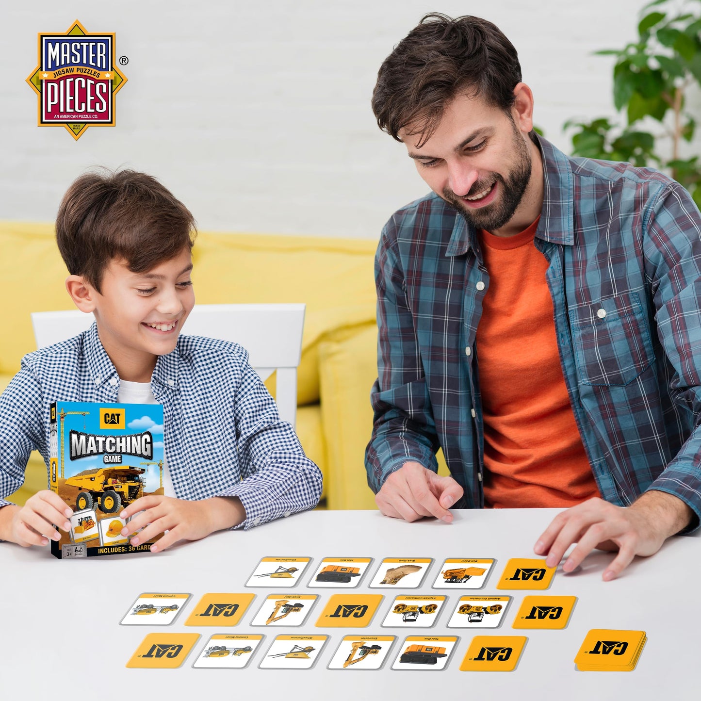MasterPieces CAT Picture Matching Card Game – Official Caterpillar Licensed