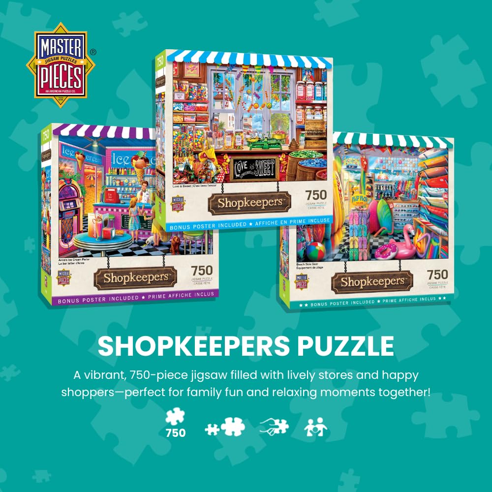 MasterPieces 750 Piece Jigsaw Puzzle for Adults and Family – Beach Side Gear, 18x24
