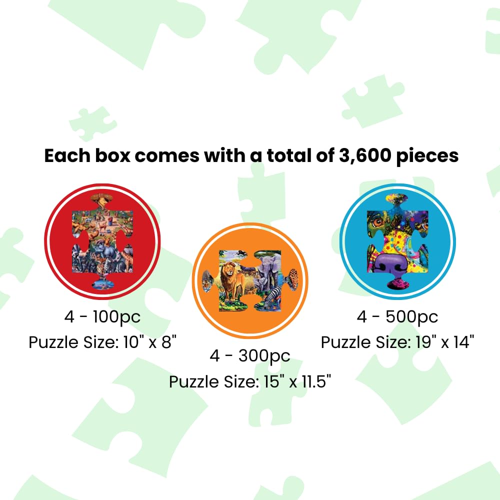MasterPieces 12-Pack Jigsaw Puzzles – Landscape & Animal Gallery Collection