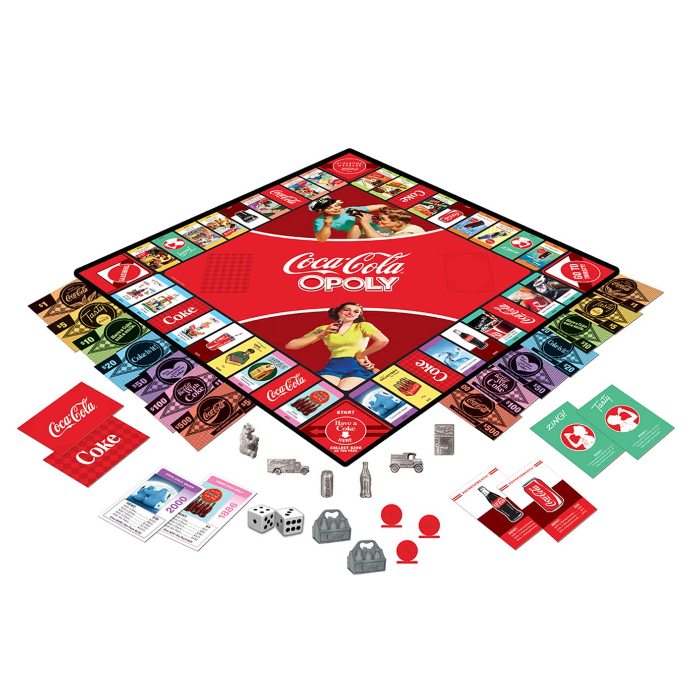 MasterPieces Coca-Cola Opoly – Officially Licensed Board Game for Adults & Families