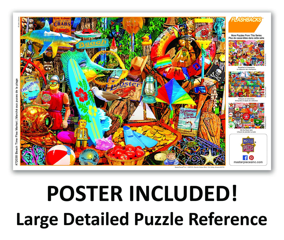MasterPieces - 1000-Piece Jigsaw Puzzle: Beach Time Flea Market (Non-Glare Finish) 19.25in x 26.75in
