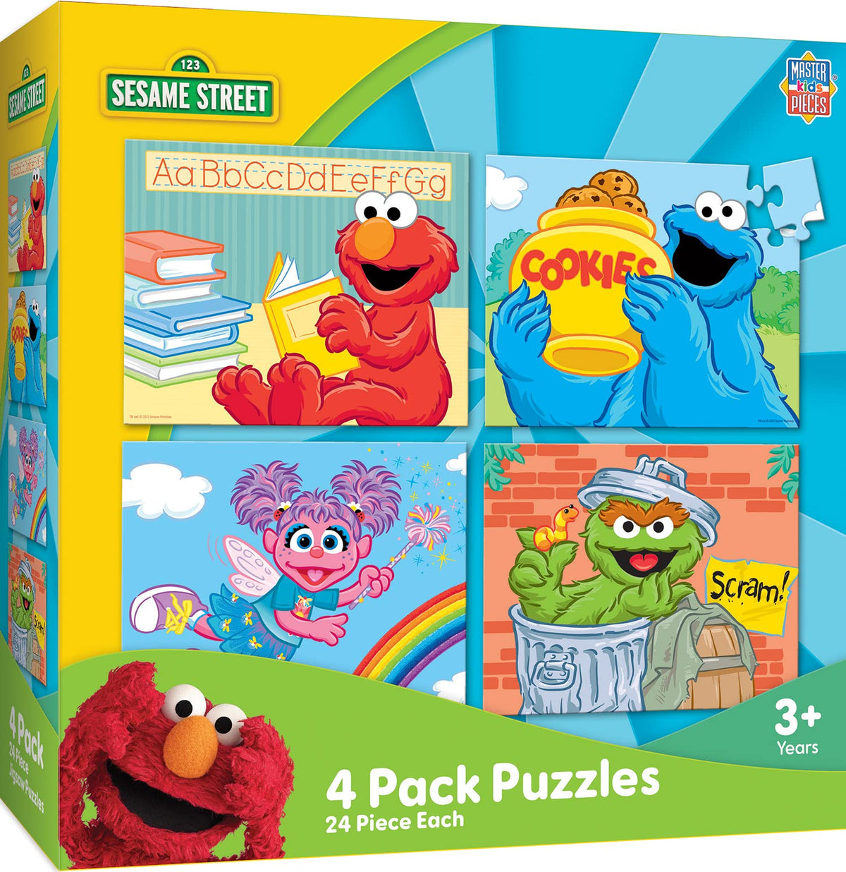 MasterPieces Sesame Street 4-Pack: 24-Piece Puzzles for Kids, 8x10