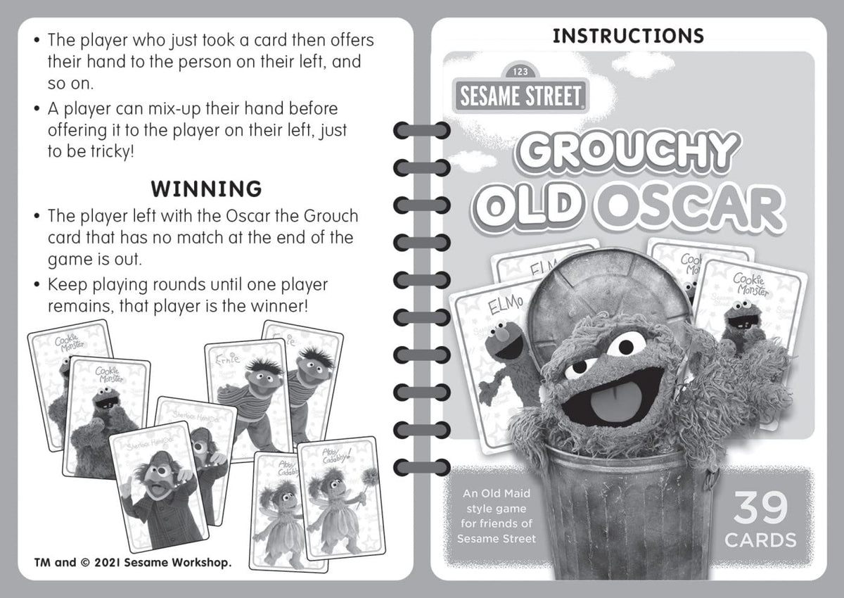 MasterPieces Sesame Street Grouchy Old Oscar Card Game – Fun for Kids & Family
