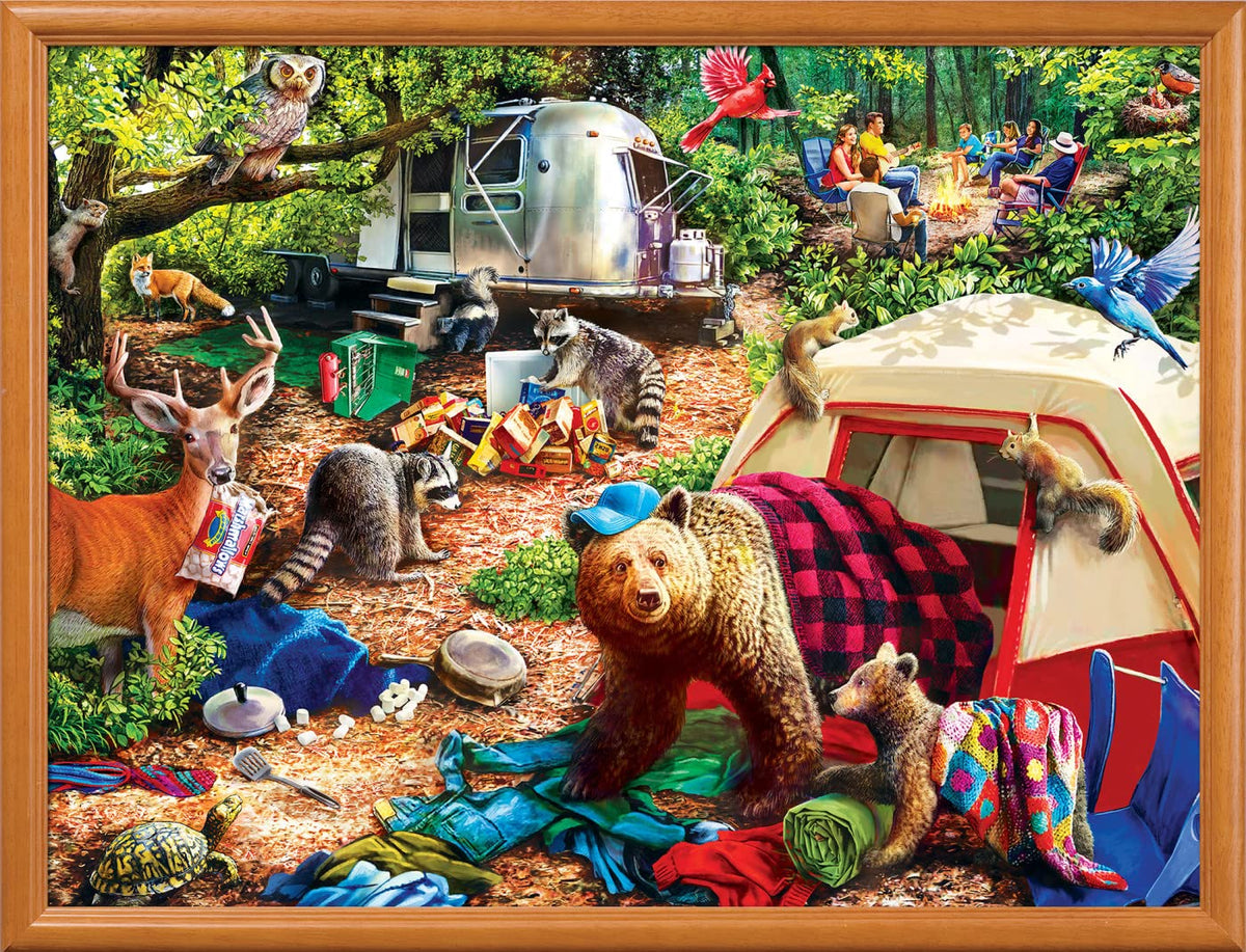 MasterPieces EZ Grip 300 Piece Puzzle – Campsite Trouble (18x24)