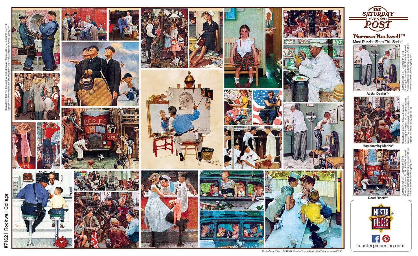 MasterPieces 1000-Piece Rockwell Collage Puzzle – Matte Finish, Eco Materials