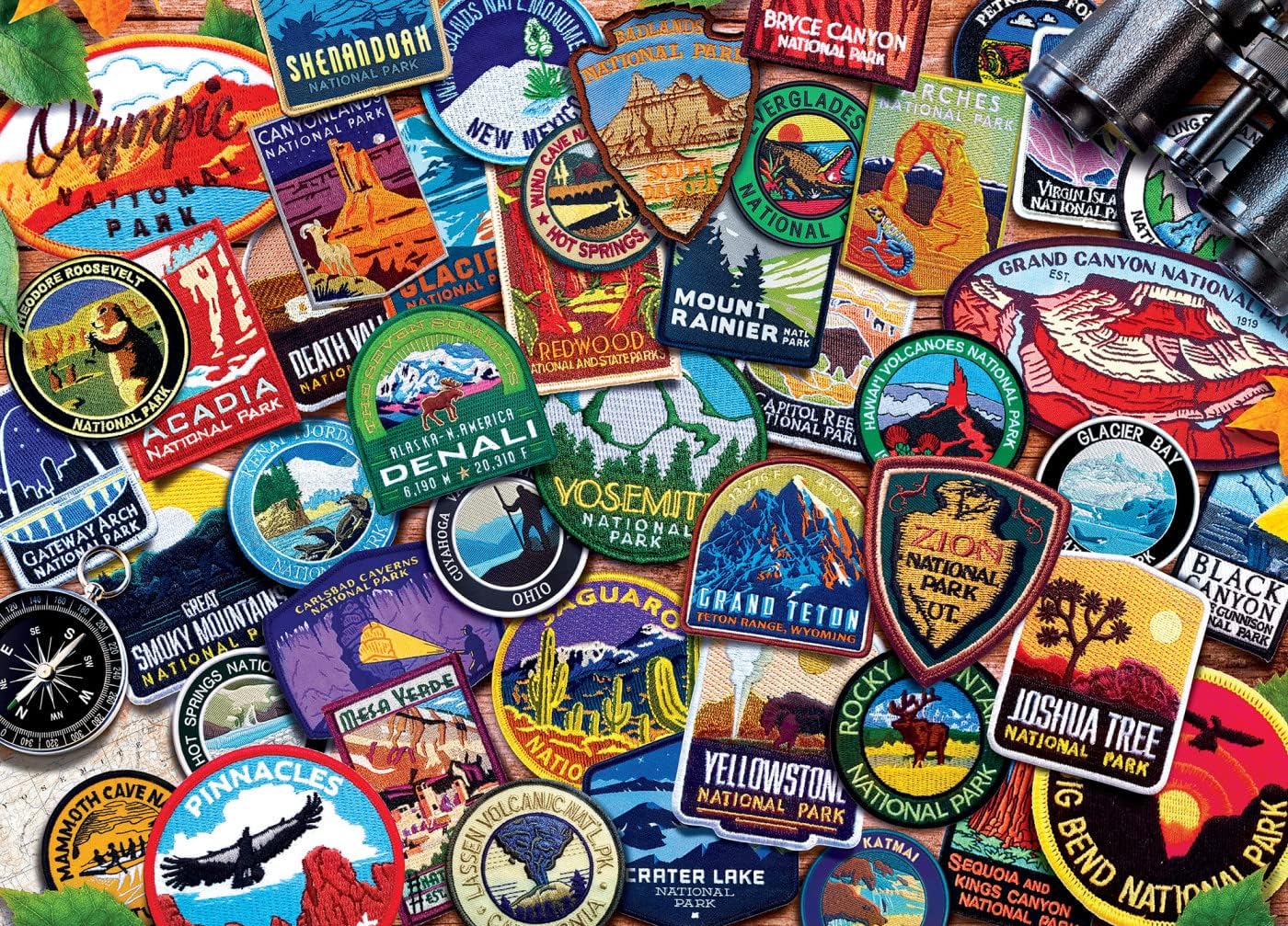 MasterPieces 1000-Piece Jigsaw Puzzle: National Parks Patches – 19.25 x 26.75 in