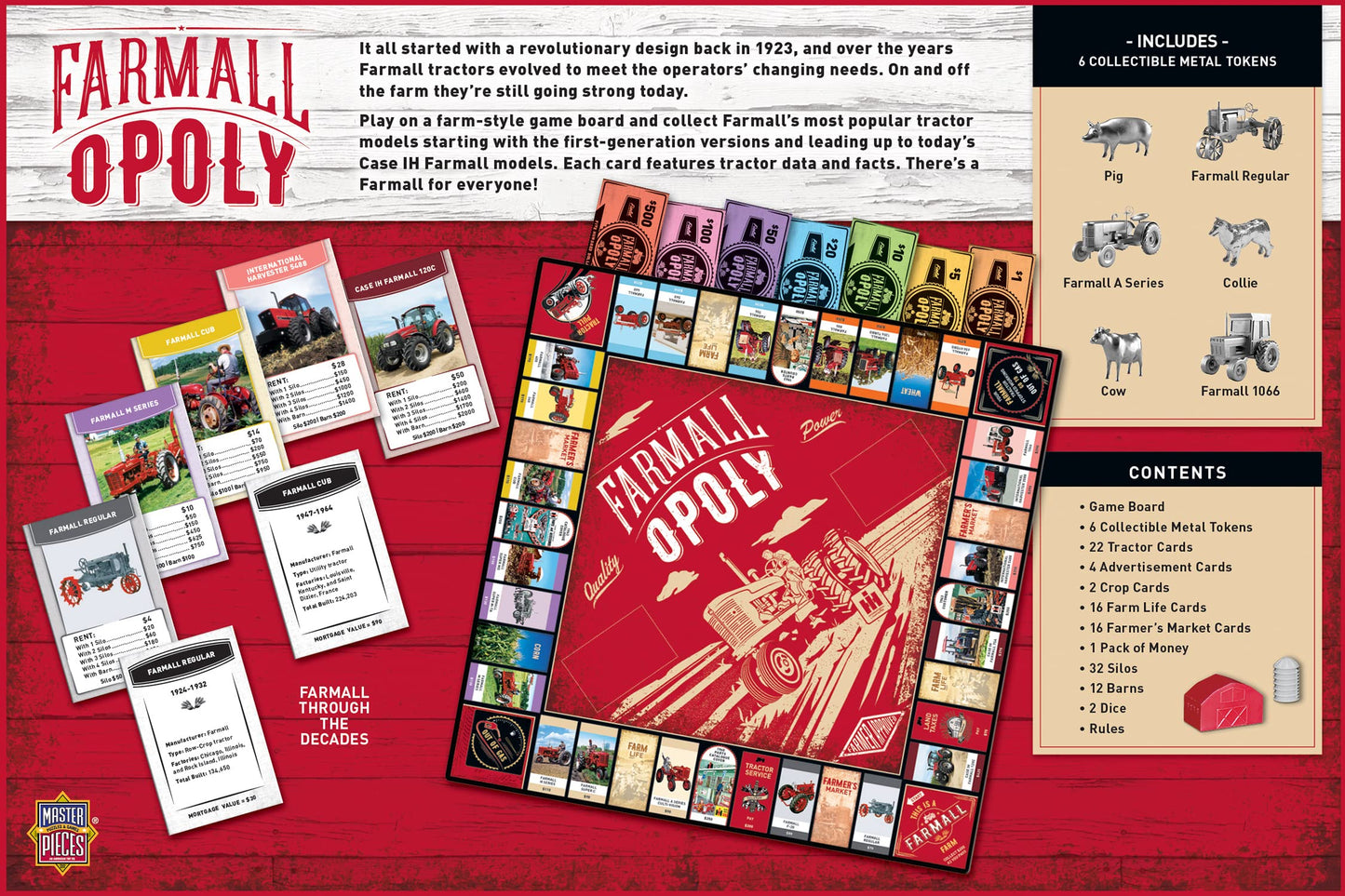 MasterPieces Farmall Opoly – Officially Licensed Farm-Themed Opoly Board Game for Family