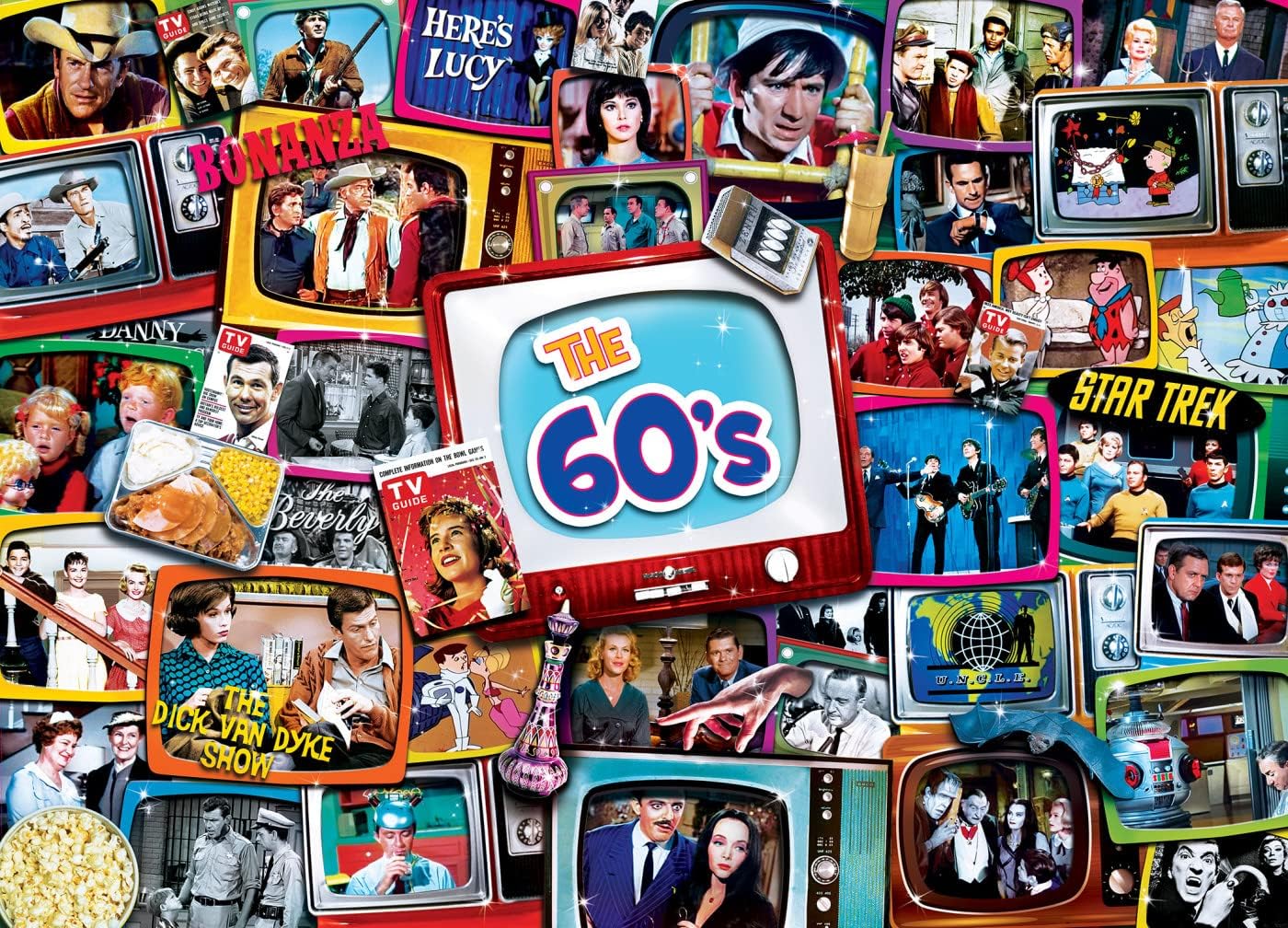 MasterPieces 1000-Piece Nostalgic 60s TV Shows Puzzle – Non-Glare Matte Finish