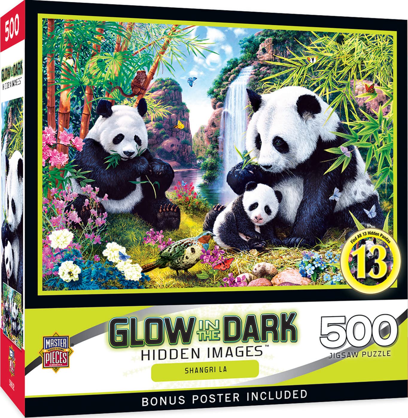 MasterPieces 500-Piece Glow-in-the-Dark Jigsaw Puzzle – Hidden Images in Shangri-La, 15x21-Inch