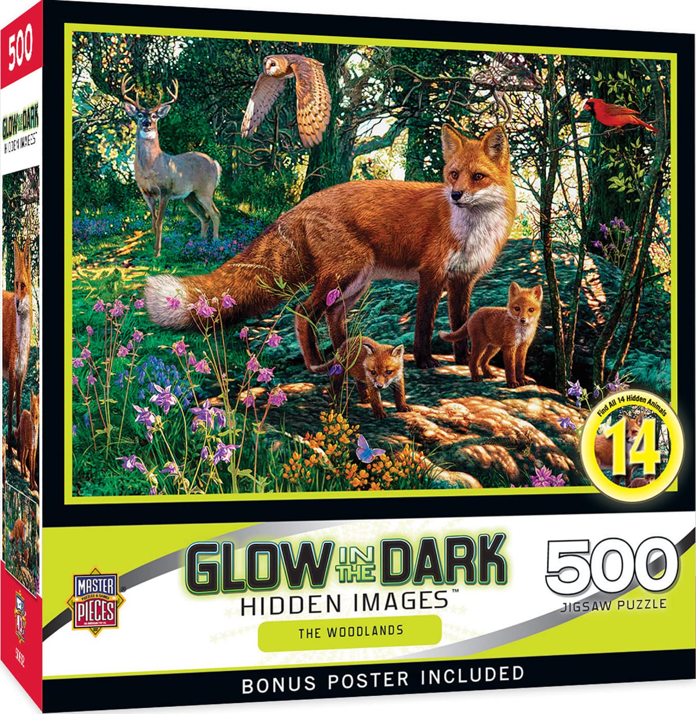 MasterPieces 500-Piece Glow-in-the-Dark Jigsaw Puzzle — The Woodlands, 15x21