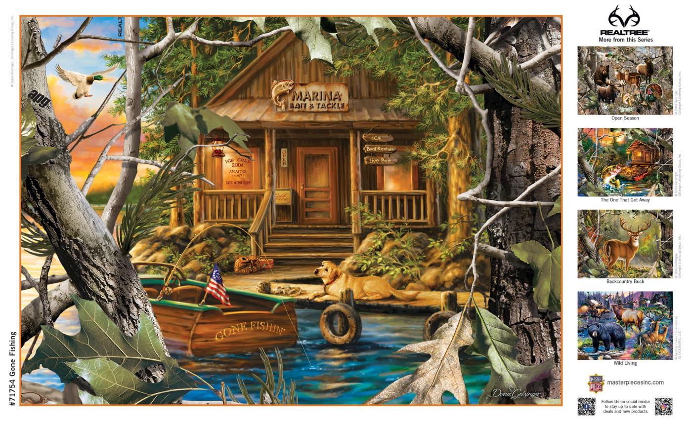 MasterPieces Gone Fishing 1000-Piece Jigsaw Puzzle for Adults, Family & Youth – 19.25 x 26.75 in
