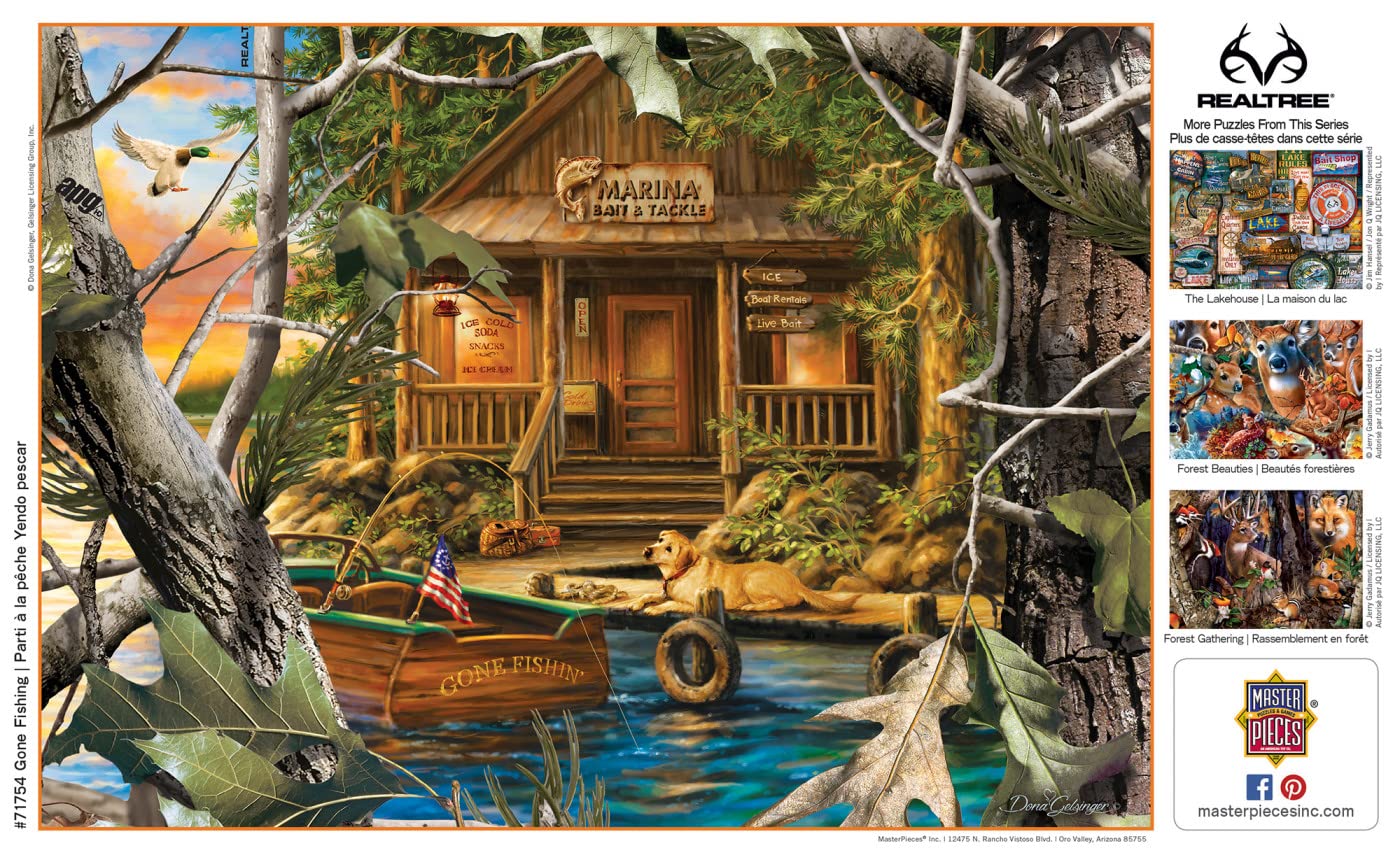 MasterPieces Gone Fishing 1000-Piece Jigsaw Puzzle for Adults, Family & Youth – 19.25 x 26.75 in