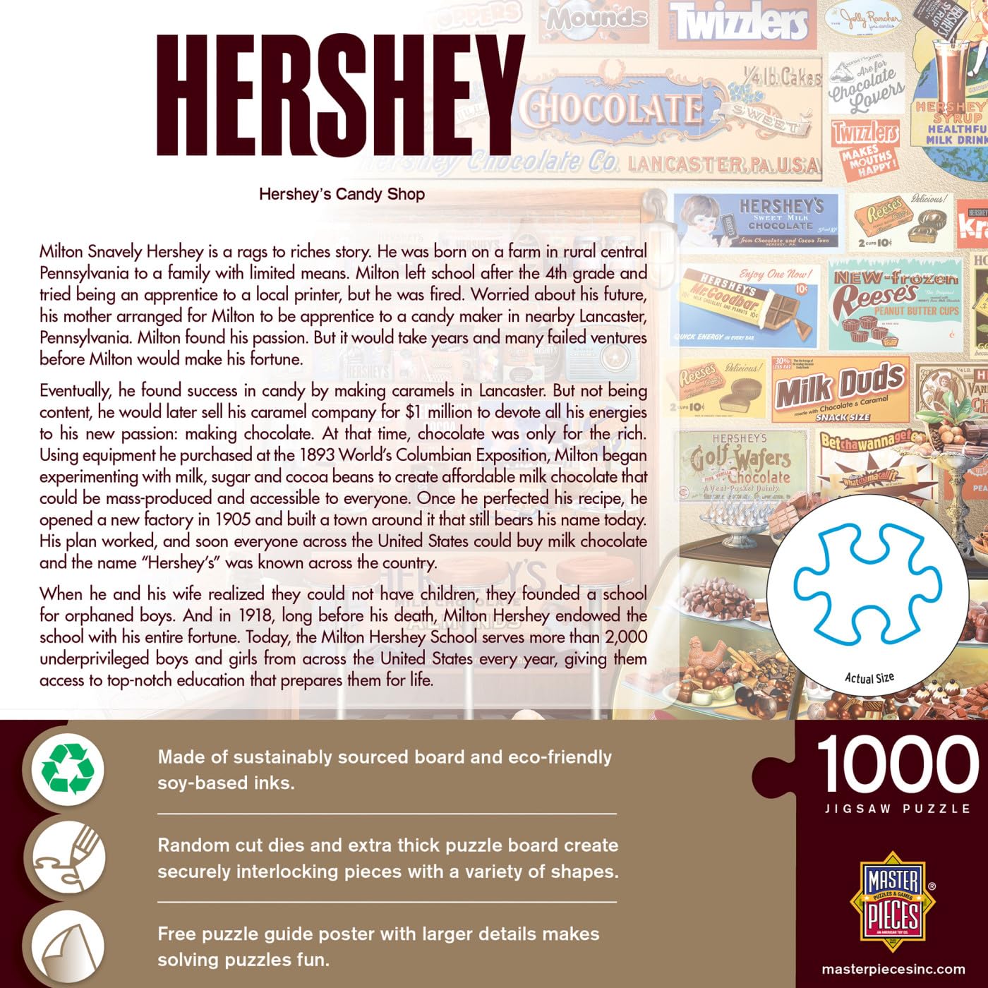 MasterPieces 1000-Piece Jigsaw Puzzle | Hershey's Candy Shop | 19.25 x 26.75 in